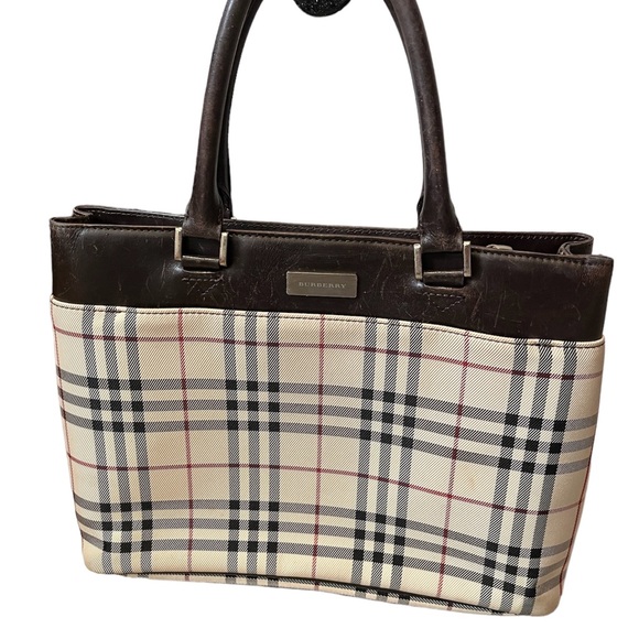 Burberry Nova Check Leather Trim Square Bag - Picture 1 of 16
